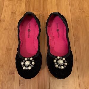Lindsay Phillips Liz black velvet ballet flats